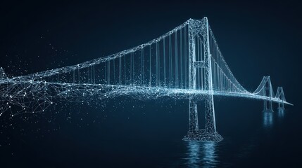 Fototapeta premium Abstract wireframe bridge design