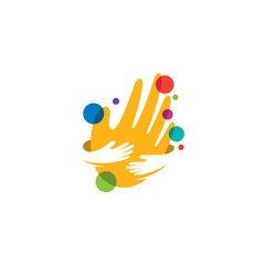 Hand care logo with babble design vector, unity logos