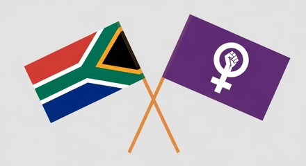 The colourful flag of South Africa is a national banner and a recognizable icon of the country