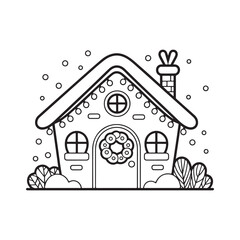 Winter Kids Coloring Page Vector – Children Playing in Snow, Snowman, and Sledding Line Art, winter kids coloring page, snow play children illustration, vector line art winter scene, victor art 