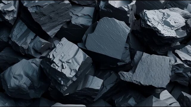 Textured Background of Raw Black Coal Lumps
