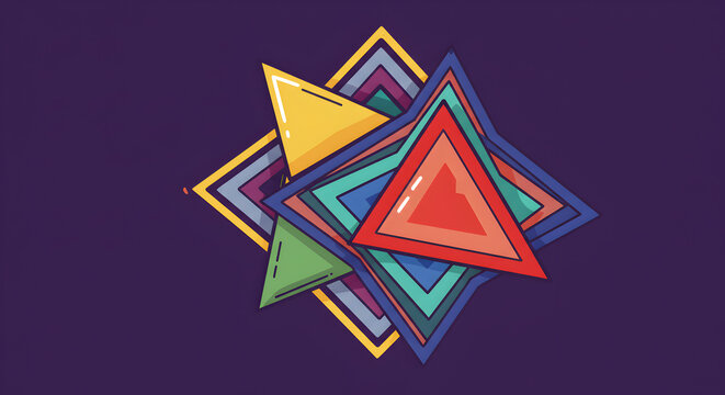 Complex interlocking geometric animation with glowing edges on a deep purple background for abstract loop motion