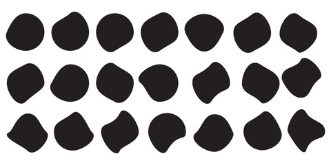 Organic shapes black abstract fluid forms random blobs