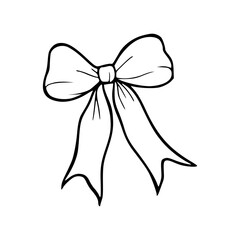 outline drawing of a bow ribbon