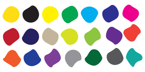 Organic colorful blob shape isolated on transparent background.