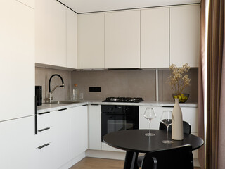interior design. interior photography of an apartment for rent. One-room apartment with a simple and cozy design. High quality photo