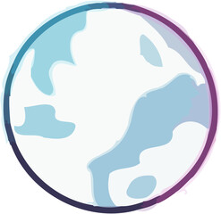 Obraz premium A stylized, outlined illustration of the Earth, with soft pastel color gradients.