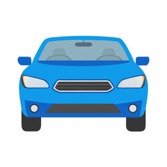 Blue Car Front View Illustration on transparent background