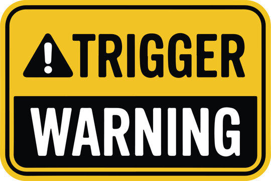 Caution Vector Trigger Warning in Yellow, Safety Alert, Editable Graphic Icon, and Symbol 