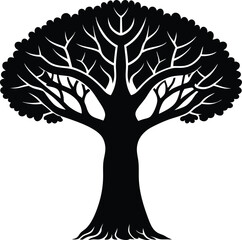 Broad Leaf Tree Silhouette Illustration