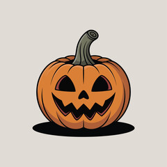 Fototapeta premium Spooky jack o lantern halloween pumpkin with a creepy grinning face
