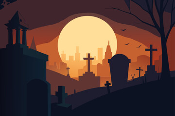 Fototapeta premium Eerie Jack-o-Lantern Glowing Shadow