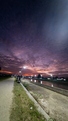 Dramatic Sunset Sky Over Quiet Road