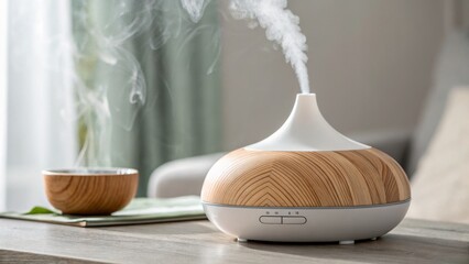 A vintage tobacco pipe rests on a wooden kitchen table beside a white bowl and spoon