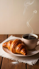cup of coffee and croissant