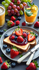 bread with strawberries
