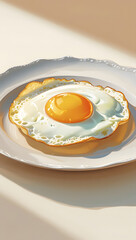 fried egg on a white plate