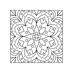 Floral Mandala Coloring Page – Black and White Line Art for Adults and Kids, Mandala Coloring Pages For Adults, Black & White, Line Art, Illustration, Vector Art, Coloring Pages, Coloring Book