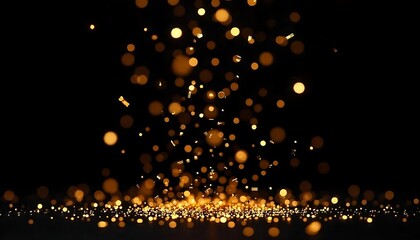 Elegant golden sparkles fall against a dark backdrop creating a magical, festive, and glamorous ambiance for celebrations.