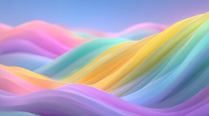 Pastel Gradient Waves Abstract Background