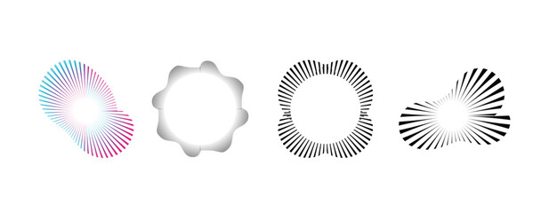 Circular Sound Wave Frame – Radial Audio Equalizer Vector Illustration.