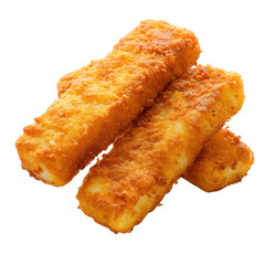 Fish fingers isolated, fishcake sticks isolated on  white and transparent background.