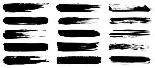 Artistic Brush Stroke Set Gritty Texture