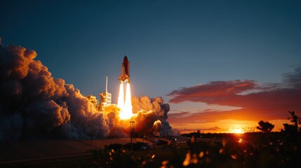 Rocket Launch from Cape, Captured in Stunning Wide Angle Shot