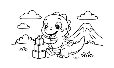 coloring book dino doodle for kids