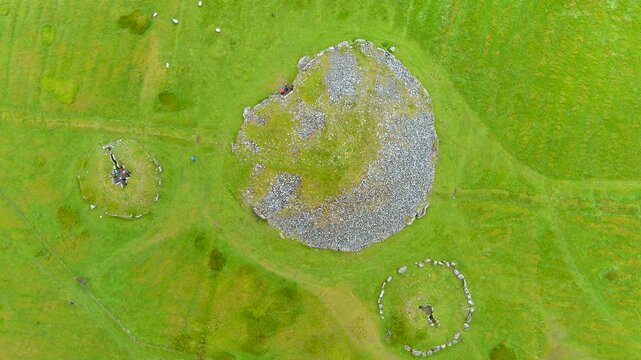 Loughcrew Cairns aka Slieve na Cailleach. National Monument, Megalithic chambered cairns passage spread across three hills in County Meath. One of the most important prehistoric cemetery in Ireland.