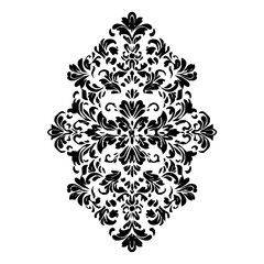 Fototapeta premium Isolated Damask Filled Rectangle black white on plain background