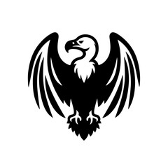 Obraz premium Majestic Vulture in Flight: An imposing illustration of a vulture soaring gracefully with outstretched wings, symbolizing freedom, strength, and a keen vision