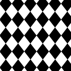 Isolated Argyle Filled Rectangle black white on plain background