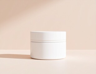 Minimal Open Cream Jar Mockup with Visible Texture – 3D Cosmetic Product on Nude Background