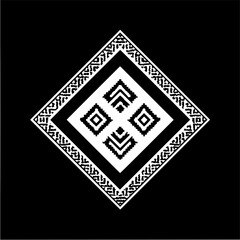 Isolated Hausa Filled Rectangle black white on plain background