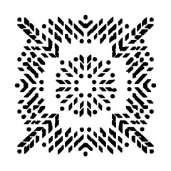 Isolated Scandinavian Filled Rectangle black white on plain background