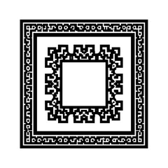 Isolated Byzantine Filled Rectangle black white on plain background