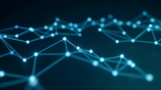 Connecting Glowing Dots Forming Network Slow Motion Animation