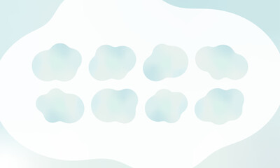 淡い水色の液体シェイプのセット