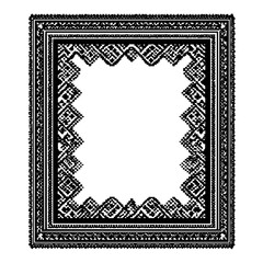 Obraz premium Isolated Laotian Sinh Filled Rectangle black white on plain background