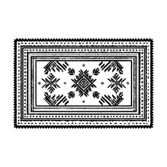 Isolated Filipino Malong Filled Rectangle black white on plain background