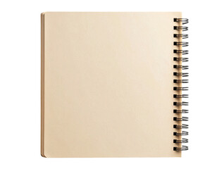 Beige Spiral Notebook Mockup with Shadow – Transparent PNG