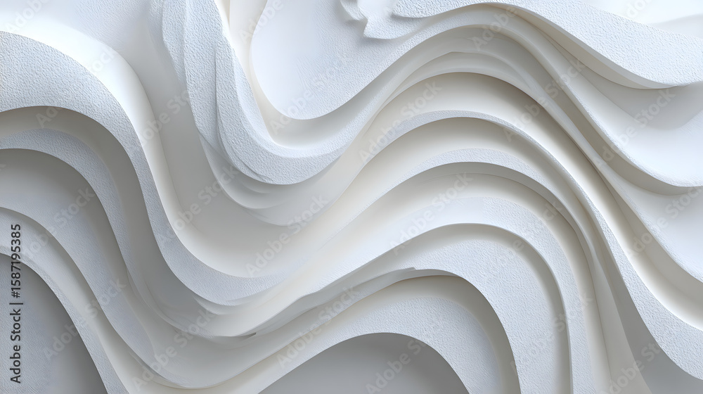 Poster stylish and modern minimalist seamless white wave texture pattern background with monochromatic colo