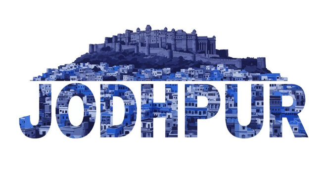 Jodhpur India Cityscape Silhouette Illustration.