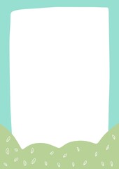 frame with green leaves