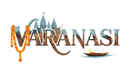 Varanasi India with Cityscape, Culture, Travel, and Landmark.