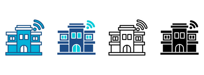 Smart City Icon Set With Multiple Styles. Vector Illustration