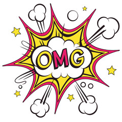 Fototapeta premium Omg comic explosion graphic
