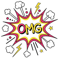 Omg speech bubble graphic design