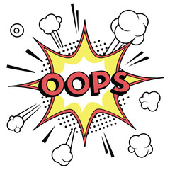 Fototapeta premium Oops comic book style speech bubble graphic
